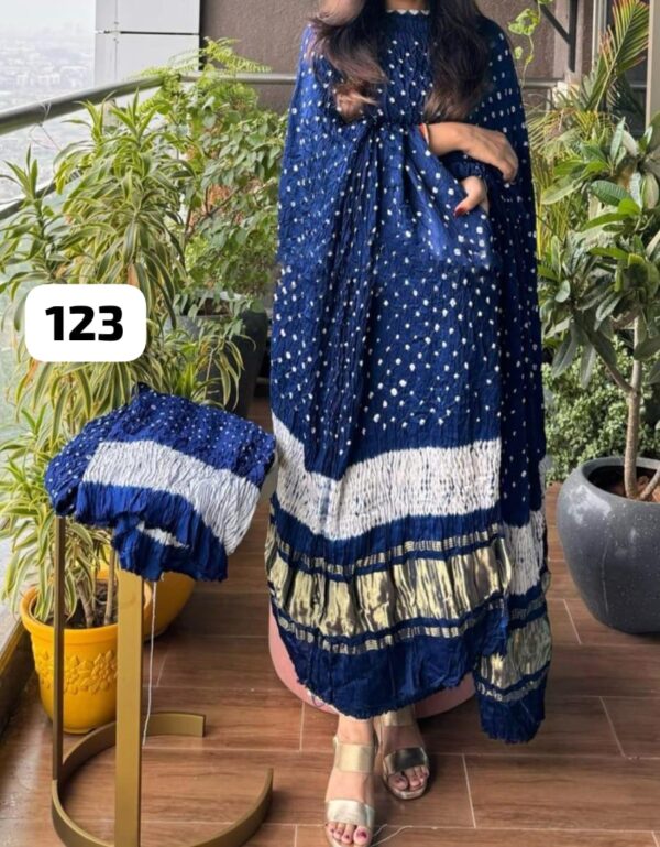 Pure modal silk bandhej suit material - Image 6
