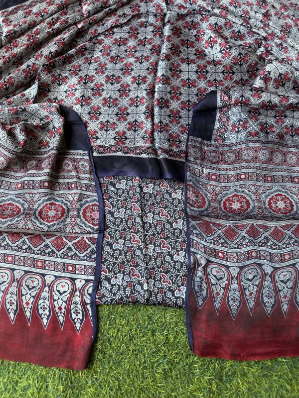 SK Ajrakh natural-dye modal silk - Image 5