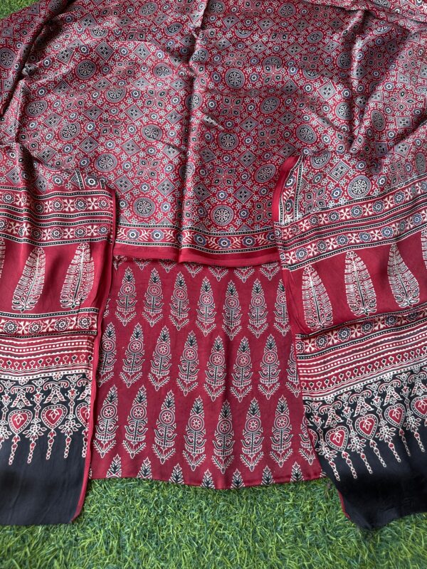 SK Ajrakh natural-dye modal silk - Image 6