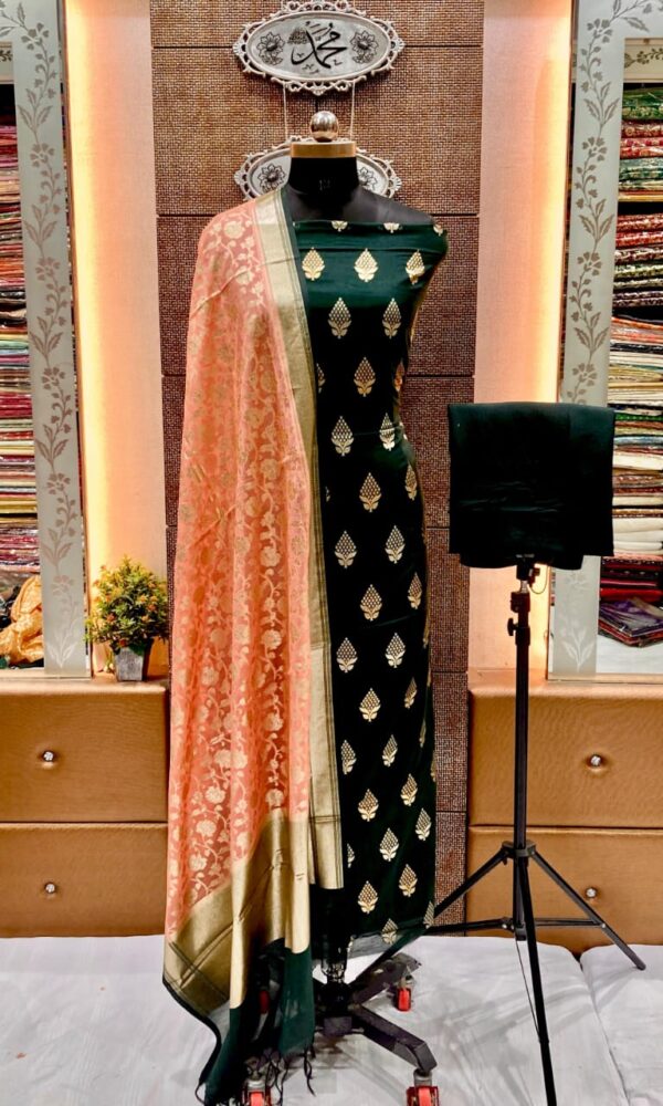 Exclusive Banarasi Unstitched Salwar Suits Dupatta - Image 3