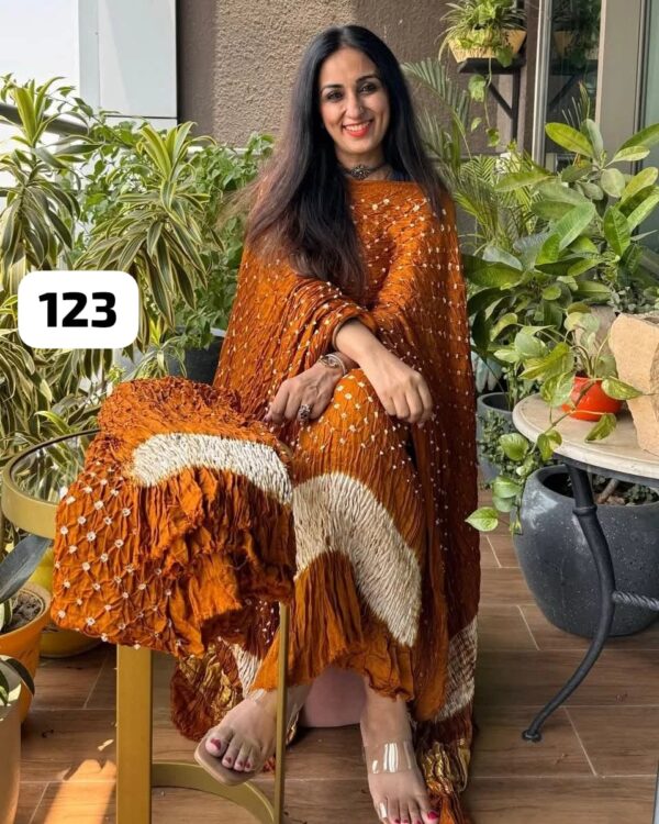 Pure modal silk bandhej suit material - Image 2
