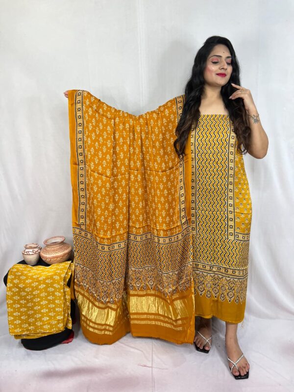 Modal ajrakh suit material - Image 4