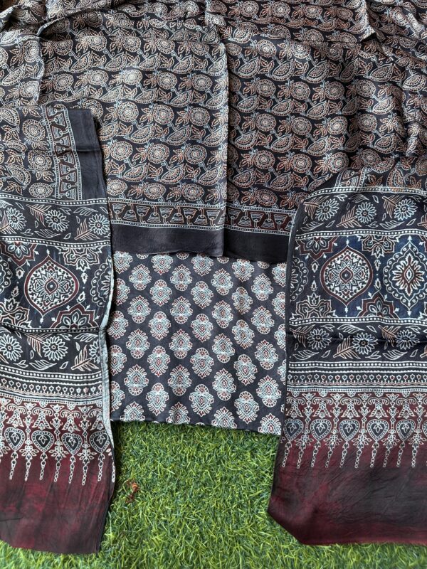 SK Ajrakh natural-dye modal silk - Image 11