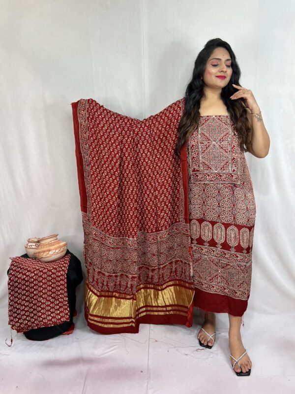 Modal ajrakh suit material - Image 17