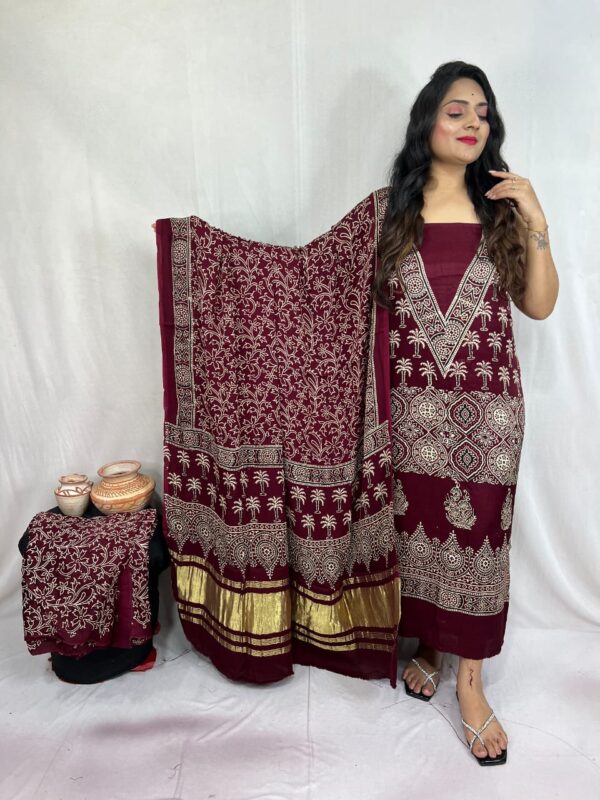 Modal ajrakh suit material - Image 18
