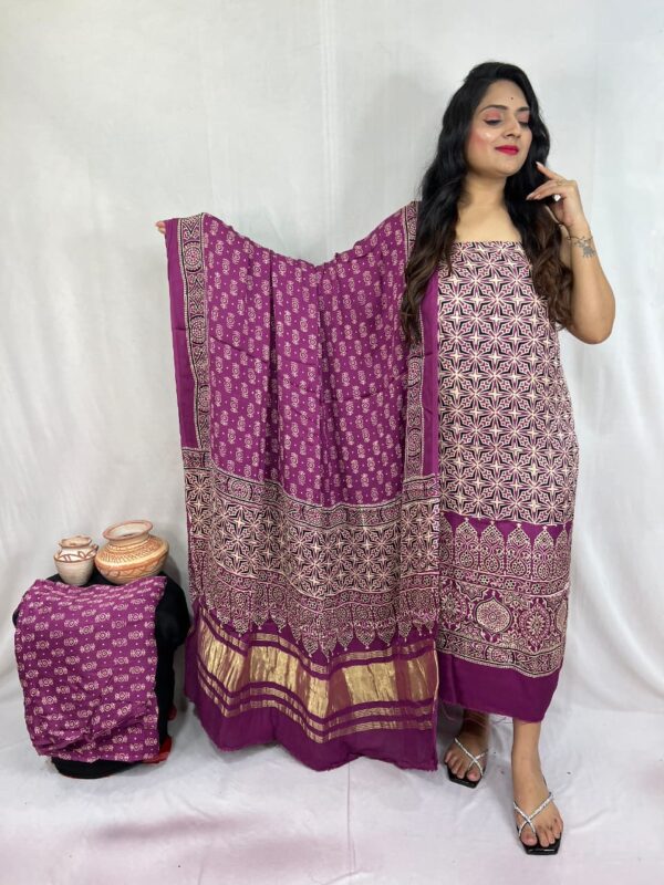 Modal ajrakh suit material - Image 37