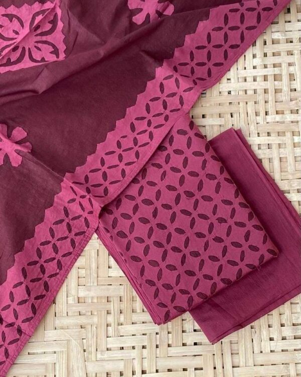 Applique Cotton Suits Material Handmade - Image 25