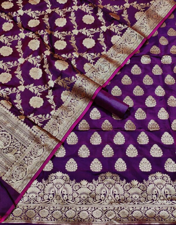 Exclusive Banarasi Unstitched Salwar Suit Dupatta - Image 6