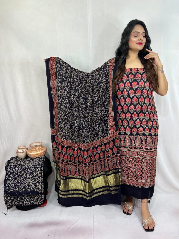 Modal ajrakh suit material - Image 7