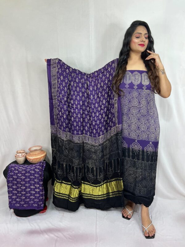 Modal ajrakh suit material - Image 29