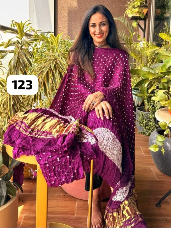 Pure modal silk bandhej suit material - Image 3