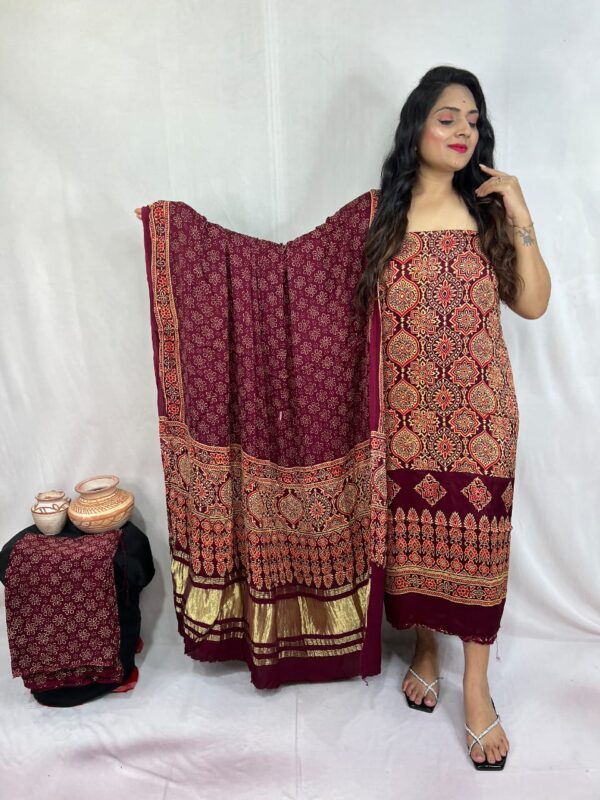 Modal ajrakh suit material - Image 23