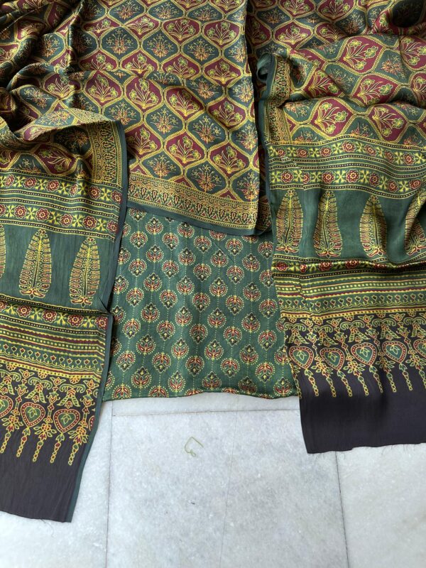 SK Ajrakh natural-dye modal silk - Image 12