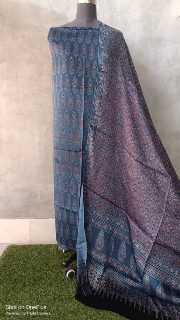 SK Ajrakh natural-dye modal silk