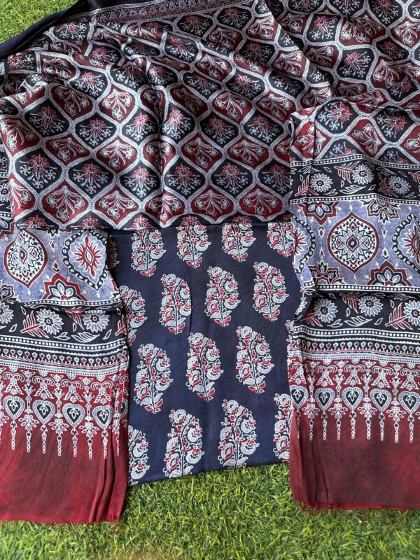 SK Ajrakh natural-dye modal silk - Image 4