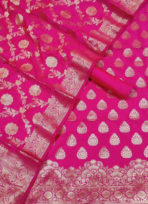 Exclusive Banarasi Unstitched Salwar Suit Dupatta - Image 3