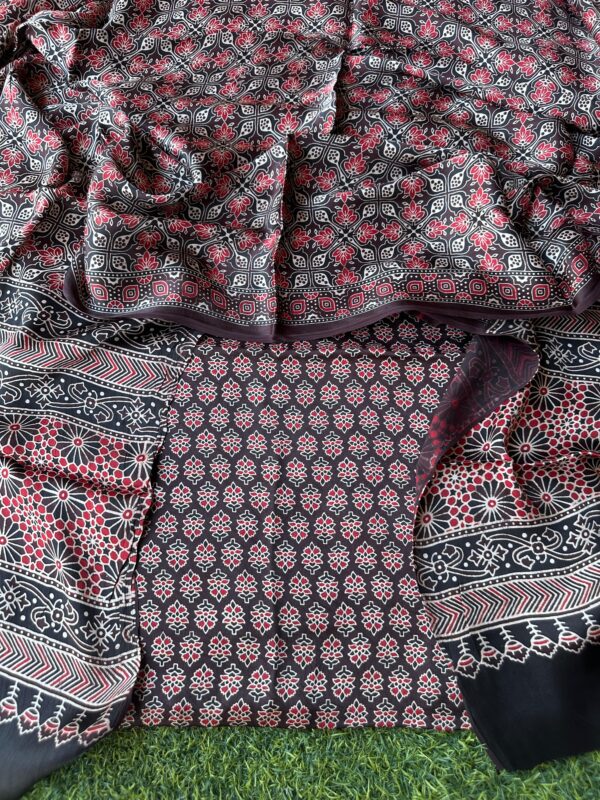 SK Ajrakh natural-dye modal silk - Image 14