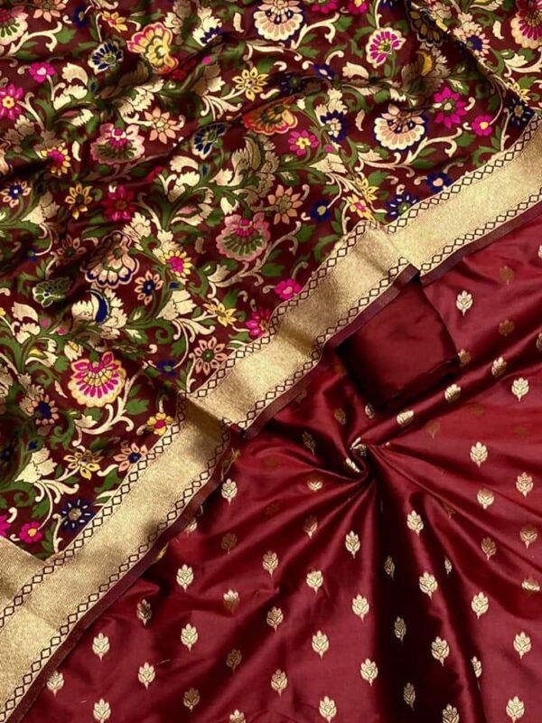 Exclusive Banarasi Unstitched Salwar Suits Dupatta - Image 5