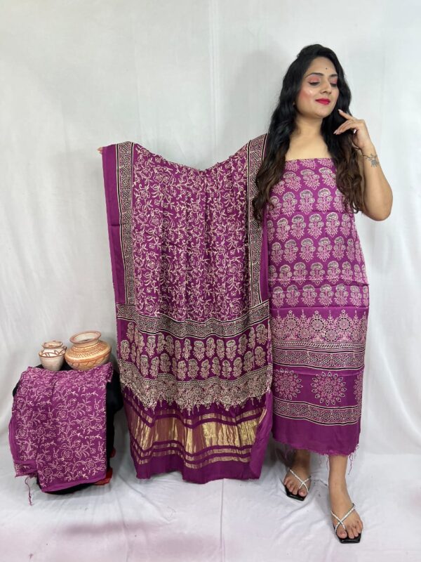 Modal ajrakh suit material - Image 33