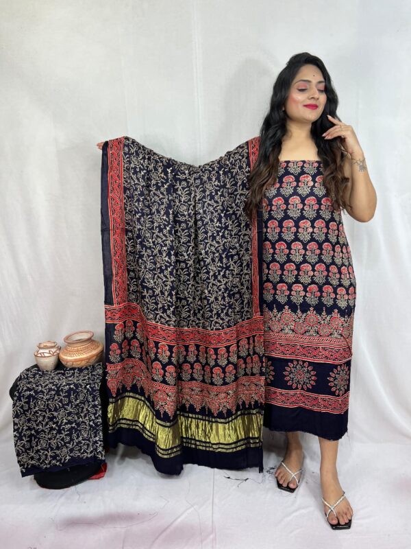 Modal ajrakh suit material - Image 35