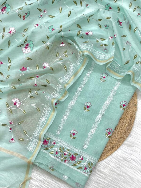 Exclusive Banarasi-Unstitched Salwar suits with Dupatta - Image 3