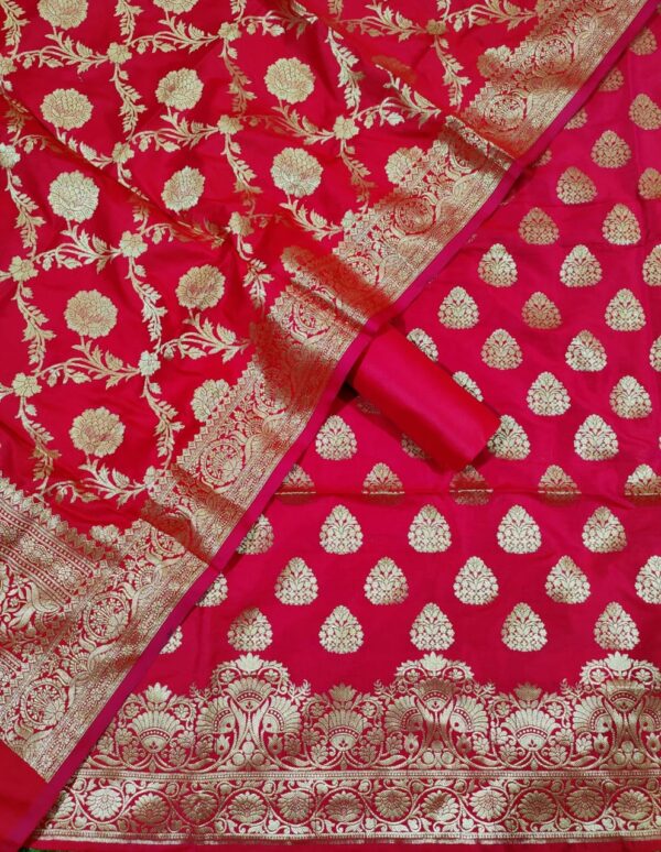 Exclusive Banarasi Unstitched Salwar Suit Dupatta - Image 5