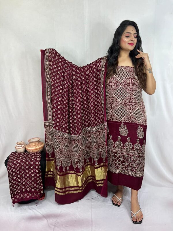 Modal ajrakh suit material - Image 42