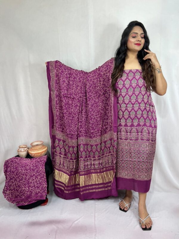Modal ajrakh suit material - Image 47