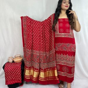 Modal ajrakh suit material
