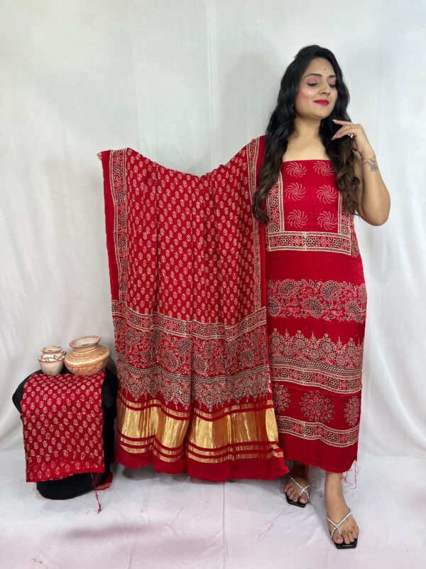 Modal ajrakh suit material