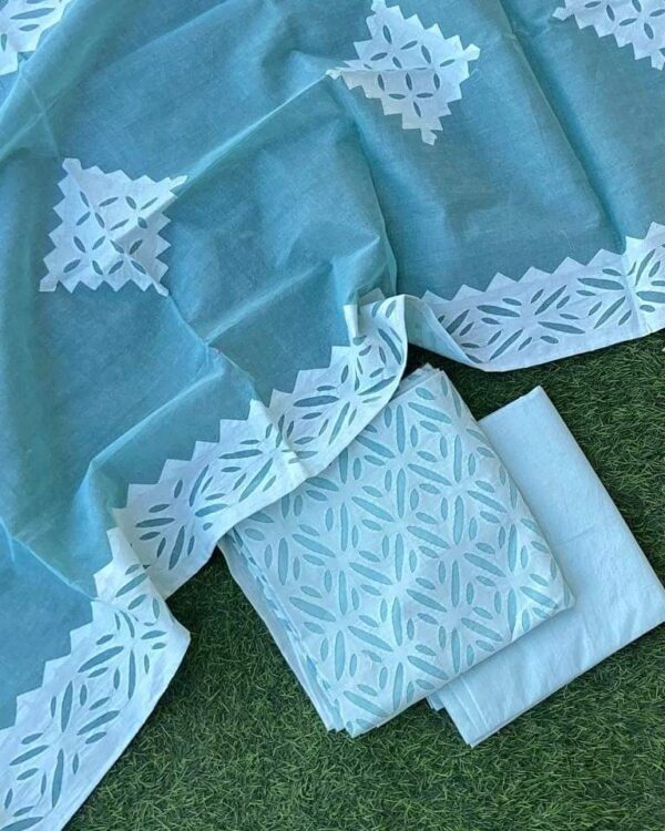 Applique Cotton Suits Material Handmade - Image 31