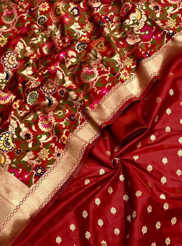 Exclusive Banarasi Unstitched Salwar Suits Dupatta - Image 8