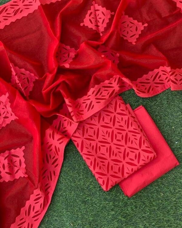 Applique Cotton Suits Material Handmade - Image 30
