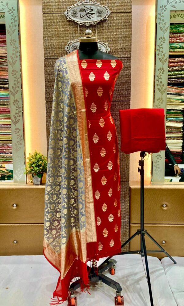 Exclusive Banarasi Unstitched Salwar Suits Dupatta