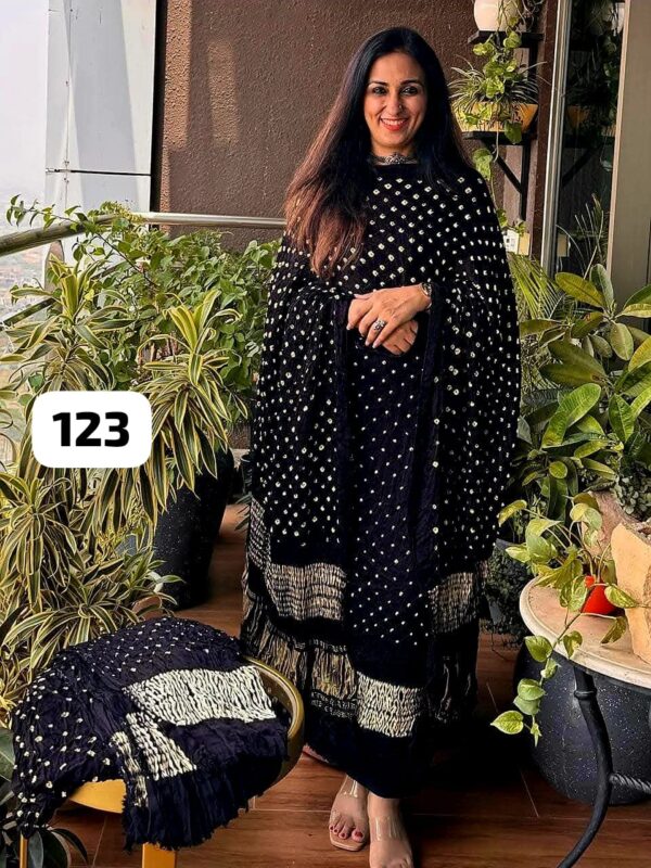 Pure modal silk bandhej suit material - Image 13