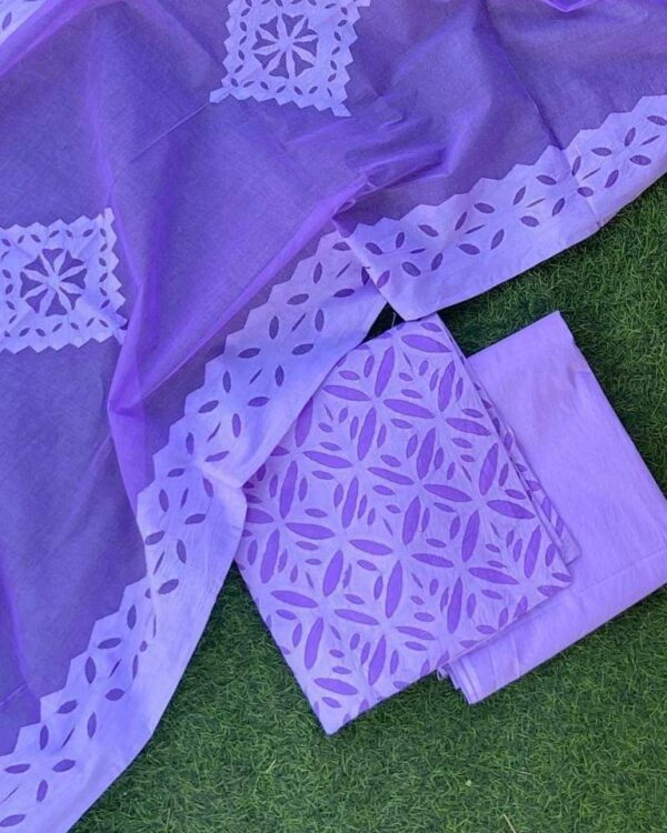 Applique Cotton Suits Material Handmade - Image 33