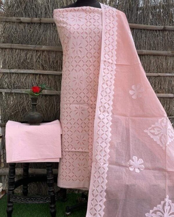 Applique Cotton Suits Material Handmade - Image 3